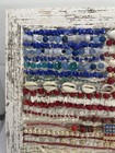 American Flag Bead Mosaic Art Framed W Gems Shells Glass Rhinestones   12 X 10   
