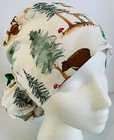 Deer Bear Fox Forest Medical Ponytail Pouch Surgery  Scrub Cap Chef Hat
