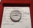 Republic  Calpurnius Piso Ar Denarius  61 B c  Rome Mint Rider On Horseback