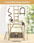 Bird Play Stand  Large Parakeet Playground  Natural Wood Parrot Perch Stand 