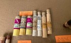 Lot Vintage Vials Dry China Powder Overglaze Paint Color Pigment Bottles   