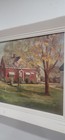 Vintage Folk Art Oil Painting Original Cottage Farmhouse Style Wall Decor