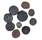 India Lot Of 10 Coins Beauties   100bc - 1900 Ad