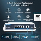 4-port Poe Switch Gigabit Waterproof Outdoor Ethernet Unmanaged Network   Vlan
