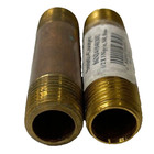 Lot Of 2 Smith Cooper 1 2  X 3  Brass Pipe Nipples S40 Threaded 85ni4004030u
