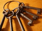 Jailor Pirate Skeleton Keys Ring Rustic Antique Black Cast Iron Old West Decor