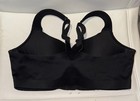 Victorias Secret Sports Bra 36d All Black Knockout Front Close Zip Front