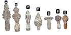 Lot Of 7 Vintage Glass Decanter Bottle Lid Stoppers Various Styles   Sizes