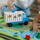 Melissa   Doug Shape-sorting Wooden Dump Truck Toy With 9 Shapes   2 Figures