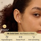 Solid 14k Yellow Gold Pear Cut Cubic Zirconia Stud Earrings
