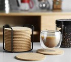 Set Of 17 Cork Coasters Drink Tea Coffee Absorbent Round Cup Pad Mat With Holder