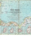 1962-12  december Vintage Original Map The West Indies National Geographic  508 