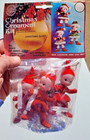 Walco Christmas Elves Makes 3 Sequin Bead Figural Vintage Ornament Kit 1976 Nos