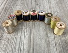 Lot Of 9 Vintage Belding Corticelli Coats Star Talon Neutrals Wood Spool Thread