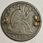 1854 Seated Liberty Half   Love Token    may    136141