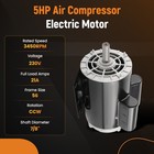 5hp Spl Air Compressor Motor 230v 3450rpm 56 Frame 7 8  Shaft Ccw Rotation
