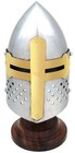 Medieval Warrior Brand 18 Gauge Steel Miniature Display Helmet W  Helmet Stand