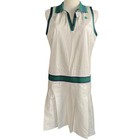 Prince Pickleball Sleeveless Tennis Dress White Green Pleated Skirt Size M