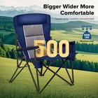 2 Pack Heavy Duty Camping Chairs Oversize High Back Folding Chair  W cup Holder