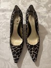 Women   s Bandolino Animal Print Kitten Heel Pointed Toe Heels Sz 9 M