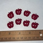 Set Of 8 Plastic Buttons Realistic Red Apple 2 Hole 3 4   