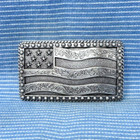 American Flag Belt Buckle Western Scroll   Stars Cowgirl Cowboy Vtg 90s   tyc919