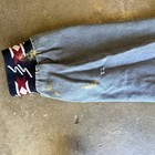 Brassada 1990s Red Aztec Western Snap Denim Jacket Xl Tall Made Texas