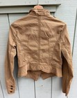 Free People Shrunken Officer Military Cotton Jacket Sz  S Tan Button Up Coat