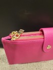 Travelambo Pink Bifold 17 Card Wallet W  Two Gold-toned Zipper Compartments 