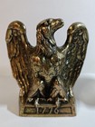 Vintage Brass American Bald Eagle 1776 Bookends Pm Philadelphia Mfg 1972 Heavy