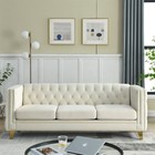 80 5   3 Seater Sofa Couch Velvet Upholstered Sofa Couch For Living Room