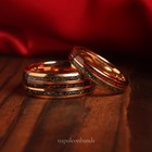 G2u With Packaging 4mm Meteorite Dinosaur Bone Wedding Band Rose Gold Tungsten R