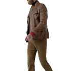 Men s Genuine Leather Military Style Cowhide Skin Vintage Jacket Buttoned Coat