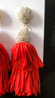 Baublebar  Dangle Silver Rhinestones W  Red Tassels 3 5 