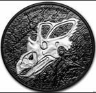2022 Discover Dinosaurs - Mercury s Horned Face 1 Oz 9999 Silver Rhodium Platinu