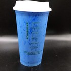 Starbucks 2013 Coffee Reusable Cup Tumbler   Lid Marbled Cotton Candy Blue 16 Oz