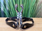 Small Ladies Or Youth  Braided Ss Western Spurs W Black Leather Straps