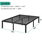 14-inch Metal Platform Bed Frame  Queen heavy-duty Support  Easy Assembly  Black