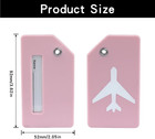 4 Pcs Silicone Luggage Tag With Name Id Card  Pink Baggage Handbag School Bag Su