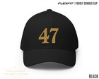 47 Hat Charlie Kirk Trump Flex Fit Hat Usa Flag Gold Embroidered Republican Hat