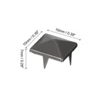 100pcs Pyramid Rivets For Clothing 10mm 4-jaw Square Rivets Black