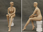Fiberglass Female Mannequin Sitting Pose Dress Form Display  md-9020
