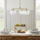 3-arm Milk Glass Chandelier Ceiling Light Brass Finish - Hearth   Hand