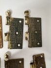 5 Pairs Plus Extra Antique Cast Iron Door Hinges 3 5    Ornate Victorian Style 