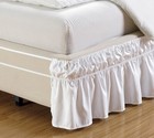 Elegant Elastic Bed Skirt - Easy Fit Queen king With 17  Drop In Solid White