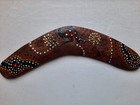Australian Hand Made Painted 10  Wood Boomerang With Stand In Box