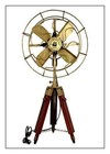Antique Brass Golden Nautical Adjustable Hight Vintage Look Tripod Table Fan