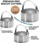 3 Pieces Round Biscuit Cutter With Handle Stainless Steel Round Circle Dough   