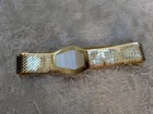 Vintage 80s Gold Silver Metal Metallic Stretch Belt Geometric Buckle Xs Small