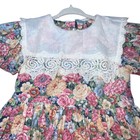 Vintage Lace Bib Collar Floral Prairie Spring Toddler Girls Dress Bubble Sleeve